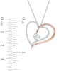 Thumbnail Image 1 of 1/2 CT. T.W. Diamond Tilted Heart Pendant in 10K Two-Tone Gold
