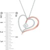 Thumbnail Image 1 of 1/2 CT. T.W. Diamond Tilted Heart Pendant in 10K Two-Tone Gold