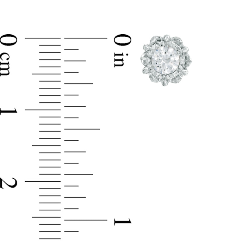 1/2 CT. T.W. Diamond Solitaire Flower Stud Earrings in 10K White Gold