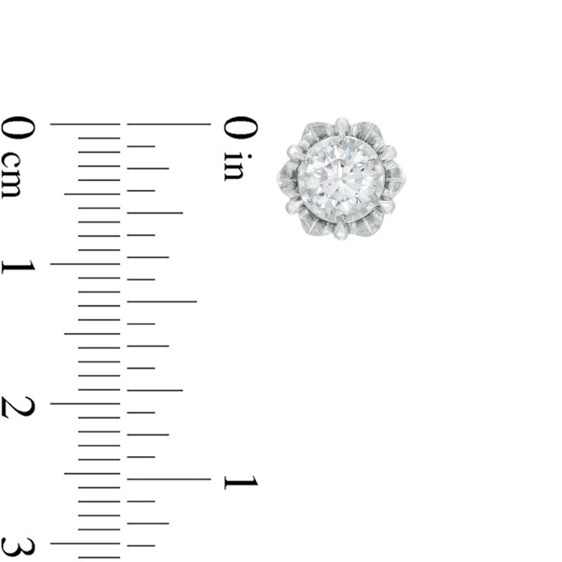 Main Image 2 of 1 CT. T.W. Diamond Solitaire Flower Stud Earrings in 10K White Gold