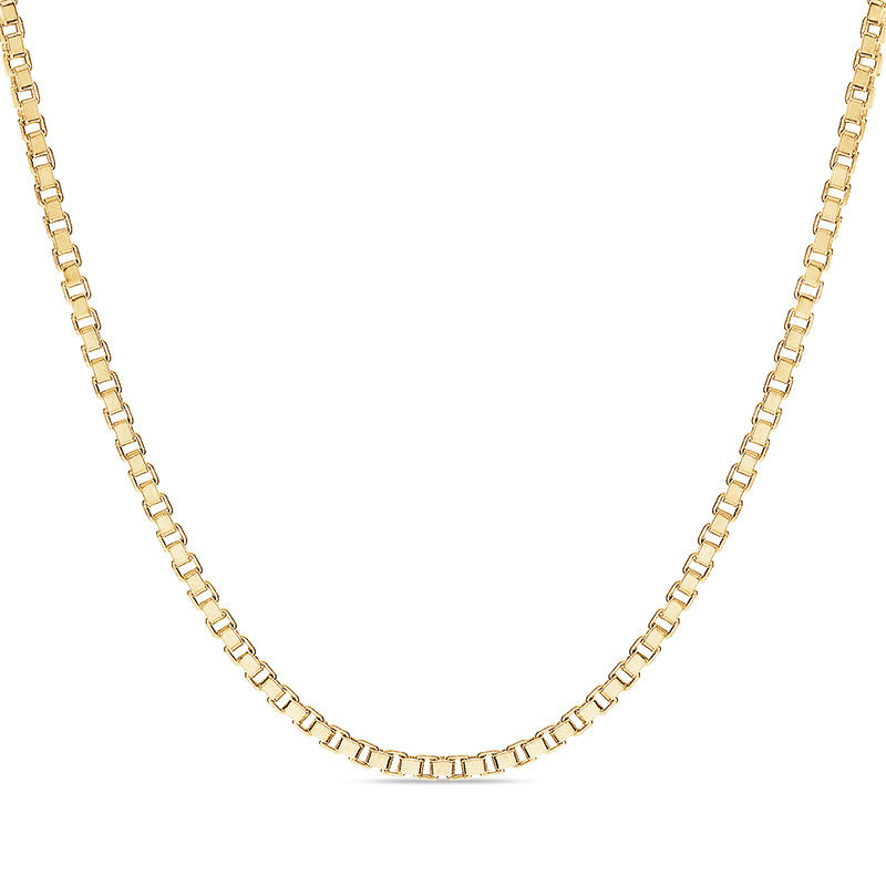 Gold Box Chain Necklace, Fine Gold Chain, 1.5mm Box Chain, Simple Box –  MeltemiCollection