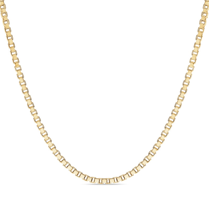 Main Image 1 of Men's 1.4mm Box Chain Necklace in 14K Gold - 22"