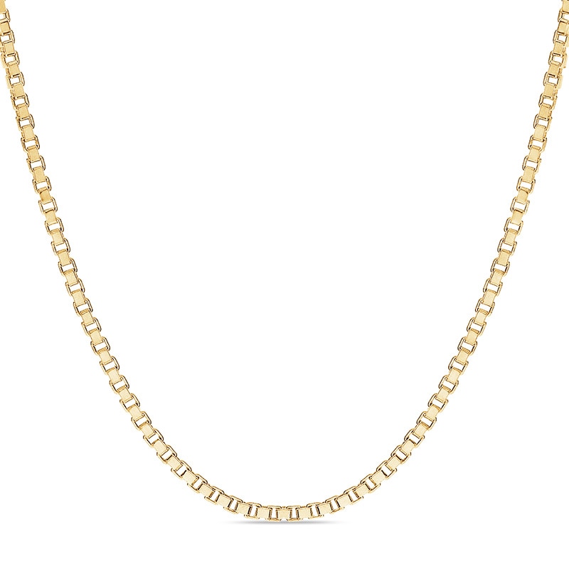 Men's 1.4mm Box Chain Necklace in 14K Gold - 24"