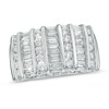 Thumbnail Image 1 of 1 CT. T.W. Diamond Linear Alternating Row Anniversary Band in 10K White Gold