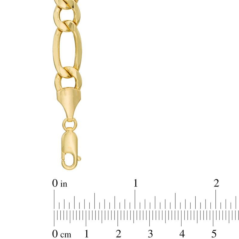 Men's 9.9mm Light Figaro Chain Bracelet in 10K Gold - 9.0"