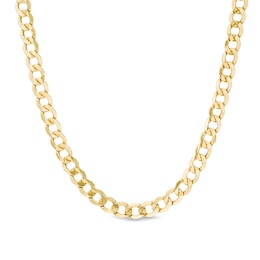 Men's 7.0mm Curb Chain Necklace in Hollow 14K Gold - 24&quot;