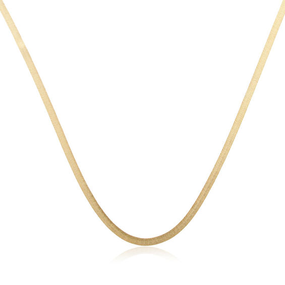 Herringbone Chain Necklace in 14K Gold 