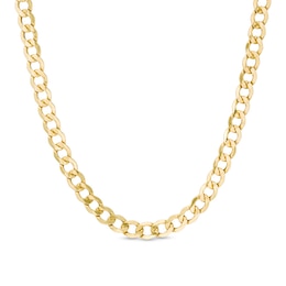 Men's 7.0mm Curb Chain Necklace in Hollow 14K Gold - 26&quot;