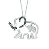 Thumbnail Image 0 of 1/20 CT. T.W. Enhanced Black and White Diamond Elephant Motherly Love Pendant in Sterling Silver