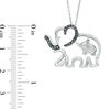 Thumbnail Image 1 of 1/20 CT. T.W. Enhanced Black and White Diamond Elephant Motherly Love Pendant in Sterling Silver
