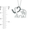 Thumbnail Image 2 of 1/20 CT. T.W. Enhanced Black and White Diamond Elephant Motherly Love Pendant in Sterling Silver
