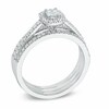 Thumbnail Image 2 of 1/2 CT. T.W. Diamond Frame Three Piece Bridal Set in 14K White Gold