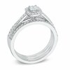 Thumbnail Image 1 of 1/2 CT. T.W. Diamond Frame Three Piece Bridal Set in 14K White Gold