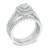 Thumbnail Image 1 of 1-1/5 CT. T.W. Diamond Frame Three Piece Bridal Set in 14K White Gold