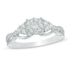 Thumbnail Image 1 of 1/2 CT. T.W. Multi-Diamond Tri-Sides Engagement Ring in 10K White Gold