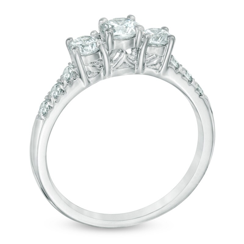 Main Image 2 of 1 CT. T.W. Diamond Past Present Future® Ring in 14K White Gold