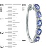 Thumbnail Image 2 of Oval Tanzanite and White Topaz Five Stone Hoop Earrings in Sterling Silver