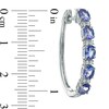 Thumbnail Image 1 of Oval Tanzanite and White Topaz Five Stone Hoop Earrings in Sterling Silver