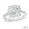 Thumbnail Image 0 of Vera Wang Love Collection 1-1/4 CT. T.W. Princess-Cut Diamond Scallop Frame Engagement Ring in 14K White Gold