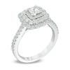 Thumbnail Image 1 of Vera Wang Love Collection 1-1/4 CT. T.W. Princess-Cut Diamond Scallop Frame Engagement Ring in 14K White Gold