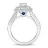 Thumbnail Image 2 of Vera Wang Love Collection 1-1/4 CT. T.W. Princess-Cut Diamond Scallop Frame Engagement Ring in 14K White Gold