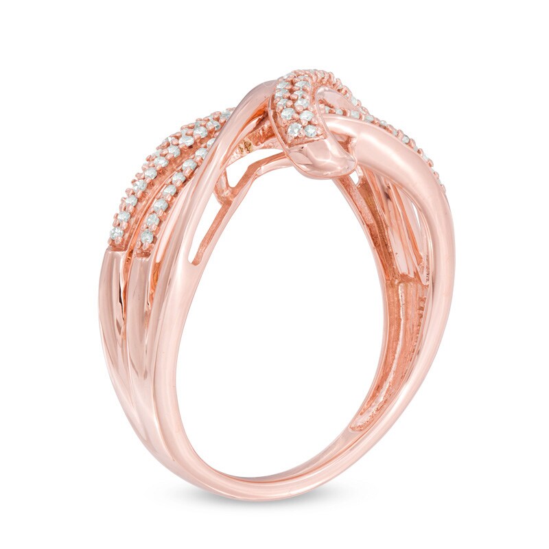 1/5 CT. T.W. Diamond Overlap Ring in 10K Rose Gold