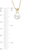 Thumbnail Image 2 of 7.5-8.0mm Freshwater Cultured Pearl and White Topaz Pendant in 10K Gold