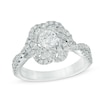Thumbnail Image 1 of Vera Wang Love Collection 1-1/5 CT. T.W. Diamond Floral Frame Engagement Ring in 14K White Gold