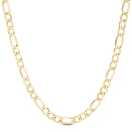 Men's 7.2mm Figaro Chain Necklace in Hollow 14K Gold - 26&quot;