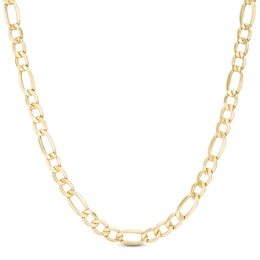 Men's 7.2mm Figaro Chain Necklace in Hollow 14K Gold - 26"
