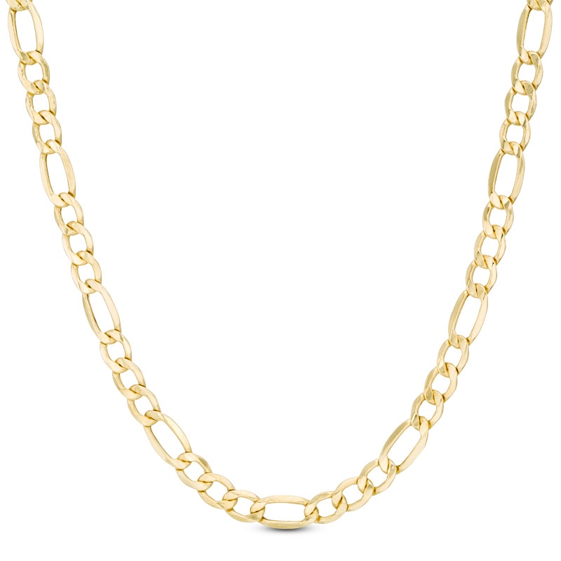 Men's 7.2mm Figaro Chain Necklace in Hollow 14K Gold - 26"