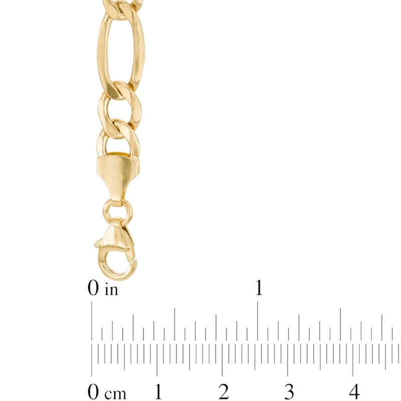 Main Image 2 of Men's 7.2mm Figaro Chain Necklace in Hollow 14K Gold - 26"