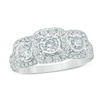 Thumbnail Image 0 of 1 CT. T.W. Diamond Frame Past Present Future® Engagement Ring in 14K White Gold
