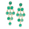 Dyed Green Chalcedony Chandelier Drop Earrings in Sterling Silver and 14K Gold Plate