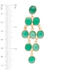 Dyed Green Chalcedony Chandelier Drop Earrings in Sterling Silver and 14K Gold Plate