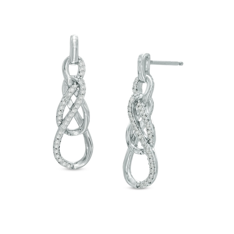 1/5 CT. T.W. Diamond Infinity Drop Earrings in Sterling Silver