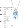 Thumbnail Image 2 of Oval Blue Topaz Drop Pendant in Sterling Silver with White Topaz Accents