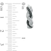 Enhanced Black and White Diamond Accent Braid Hoop Earrings in Sterling Silver