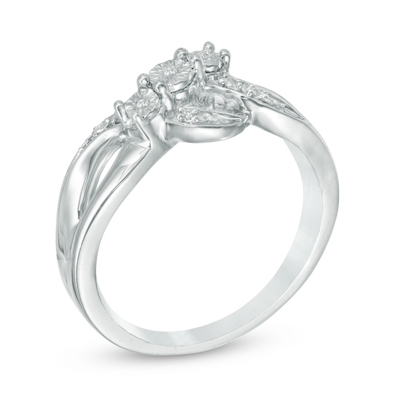 Main Image 2 of Diamond Accent Three Stone Promise Ring in Sterling Silver
