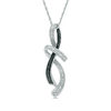 Thumbnail Image 1 of Black and White Diamond Accent Abstract Infinity Pendant in Sterling Silver