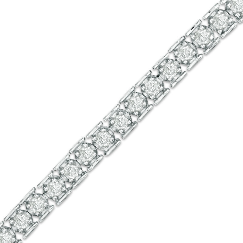 Main Image 1 of 3 CT. T.W. Diamond Tennis Bracelet in Sterling Silver - 7.25"