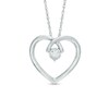Thumbnail Image 1 of 1/8 CT. Diamond Solitaire Heart Pendant in 10K White Gold