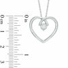 Thumbnail Image 2 of 1/8 CT. Diamond Solitaire Heart Pendant in 10K White Gold