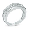 Thumbnail Image 3 of 3/4 CT. T.W. Quad Princess-Cut Diamond Trio Bridal Set in 14K White Gold - Size 7 and 10