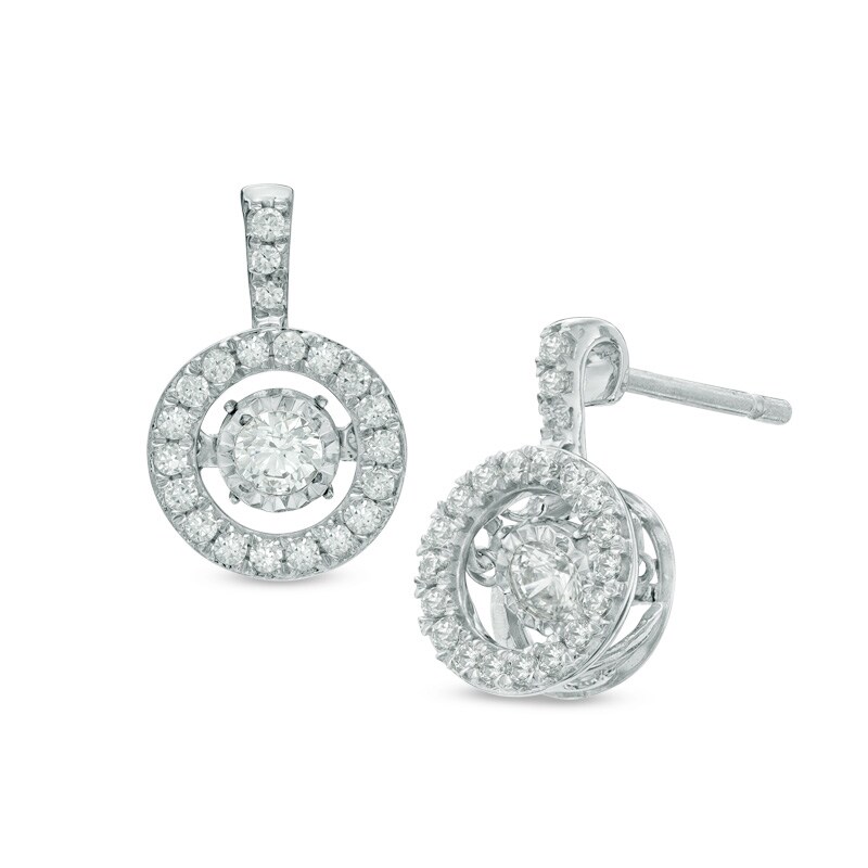 Unstoppable Love™ 3/4 CT. T.W. Diamond Frame Drop Earrings in Sterling Silver