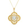 Thumbnail Image 0 of 1/4 CT. T.W. Diamond Frame Vintage-Style Clover Pendant in 10K Gold