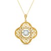 Thumbnail Image 0 of 1/4 CT. T.W. Diamond Frame Vintage-Style Clover Pendant in 10K Gold