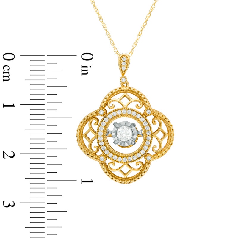 1/4 CT. T.W. Diamond Frame Vintage-Style Clover Pendant in 10K Gold