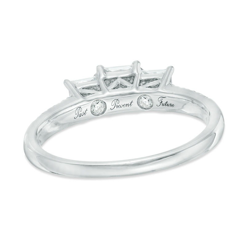 1 CT. T.W. Princess-Cut Diamond Past Present Future