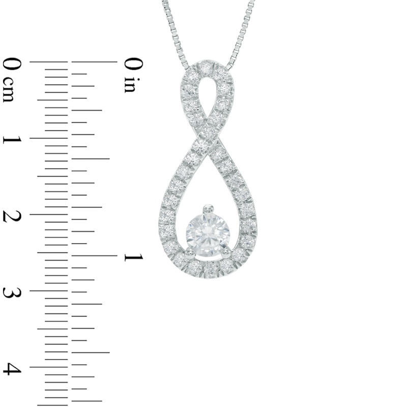 Main Image 2 of 1/2 CT. T.W. Certified Canadian Diamond Infinity Pendant in 14K White Gold (I/I2)